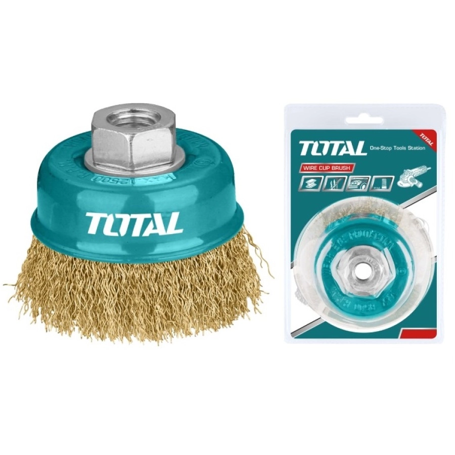 Проволочная щетка с чашкой TOTAL 75 мм TAC31031 sotib olish