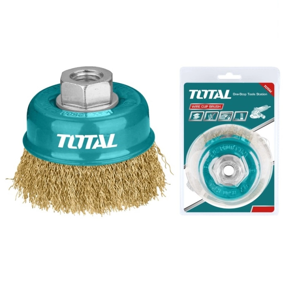 Проволочная щетка с чашкой TOTAL 125 мм TAC31051 sotib olish