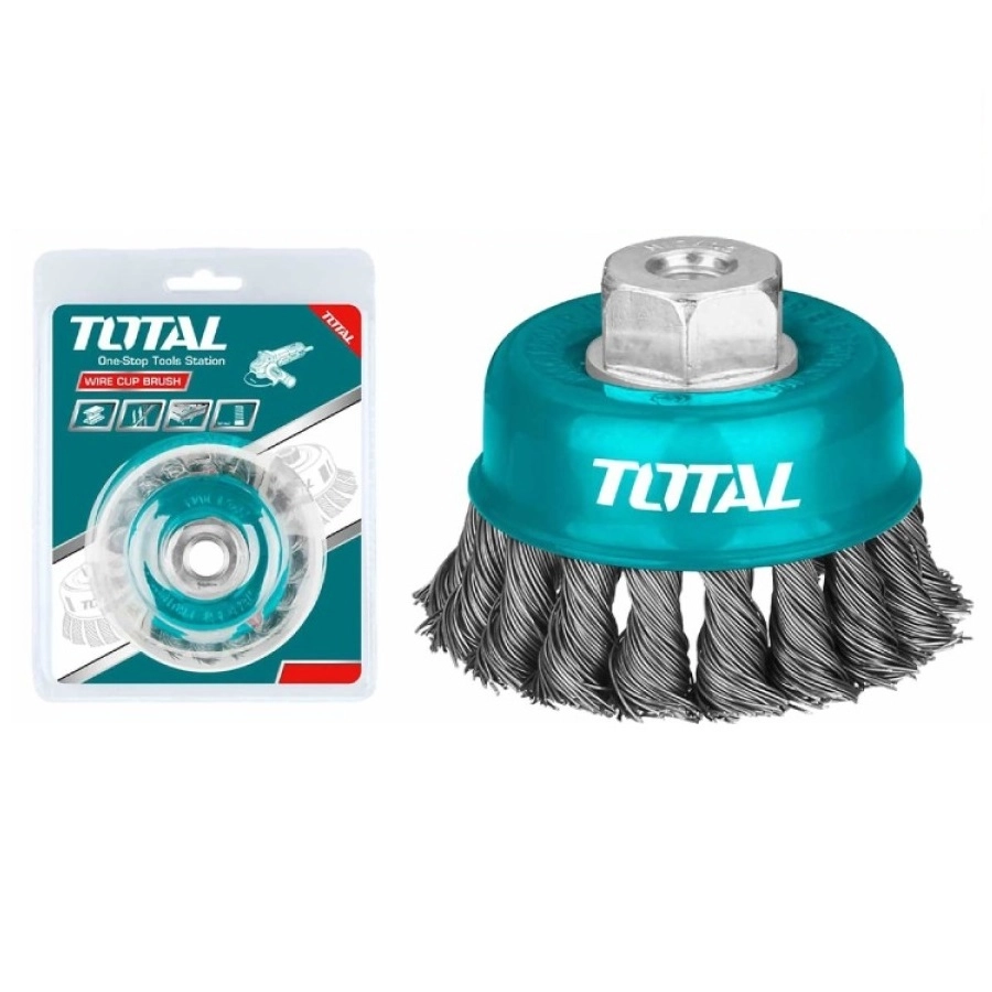 Проволочная щетка с плетеной чашкой TOTAL 125 мм TAC32051 купить