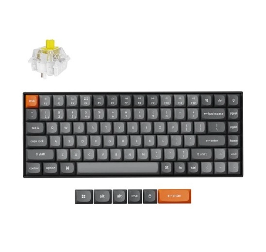Klaviatura Keychron K2 MAX 84 Key, K super Banana, WL/BT/USB-A, QMK, EN/RU/UZ, RGB, Black klaviaturasi sotib olish