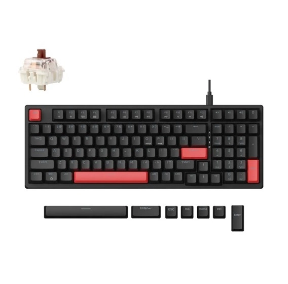 Klaviatura Lemokey X5 104 Key, Brown, USB-A, QMK, EN/UZ/RU, Red Led, Black sotib olish