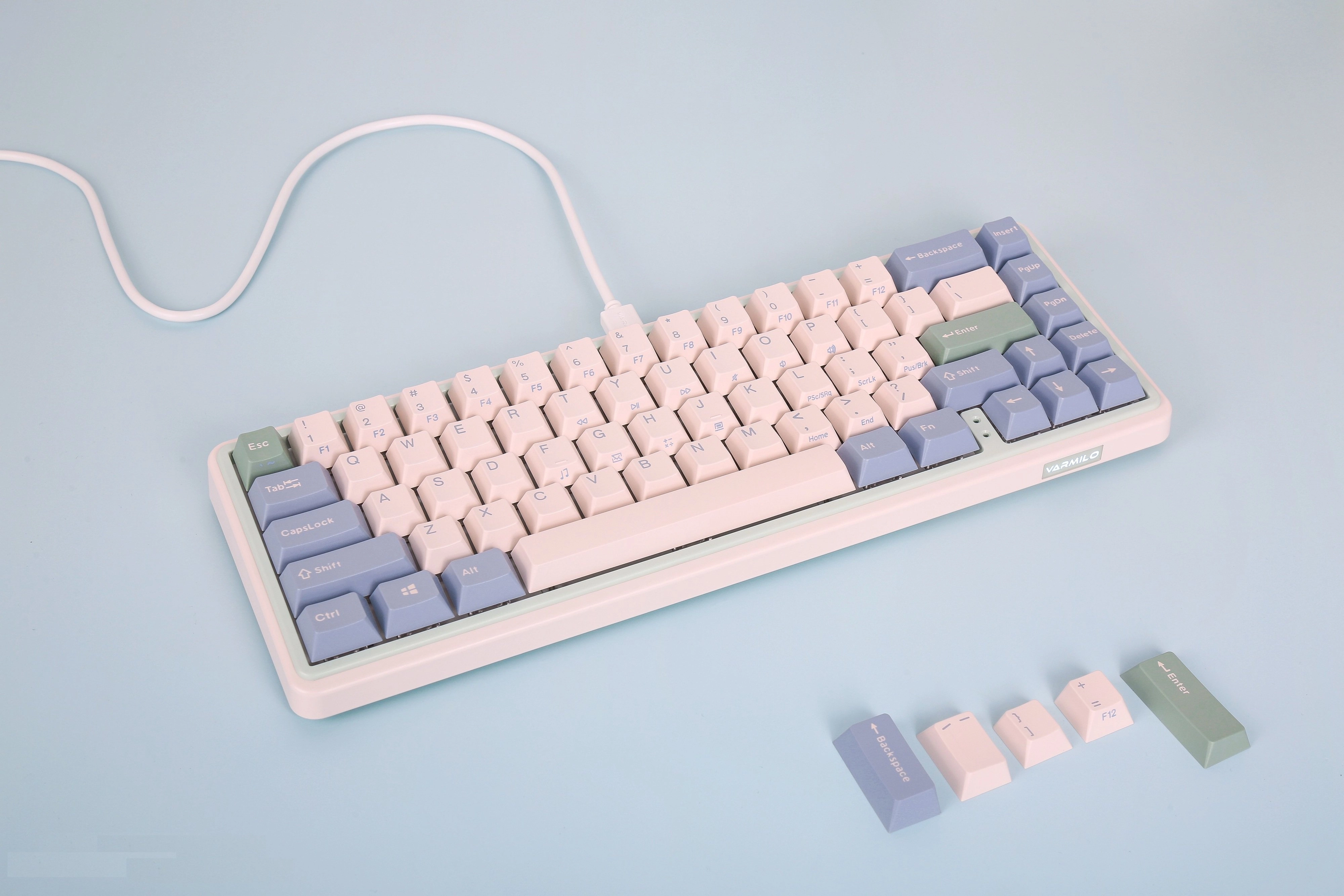 Клавиатура Varmilo Minilo VXT67 HOT-SWAP Eucalyptus Gateron G Pro 2.0 Red EN в Узбекистане