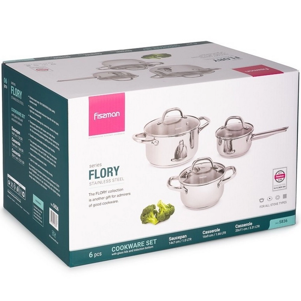 Набор посуды Fissman Flory 6 пр. 5836 в Узбекистане