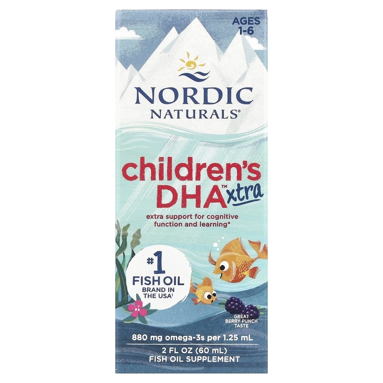 Nordic Naturals, Children&rsquo;s DHA Xtra, mevali punch ta&rsquo;mi, 880 mg, 60 ml (2 suyuq fl oz) (02725) sotib olish