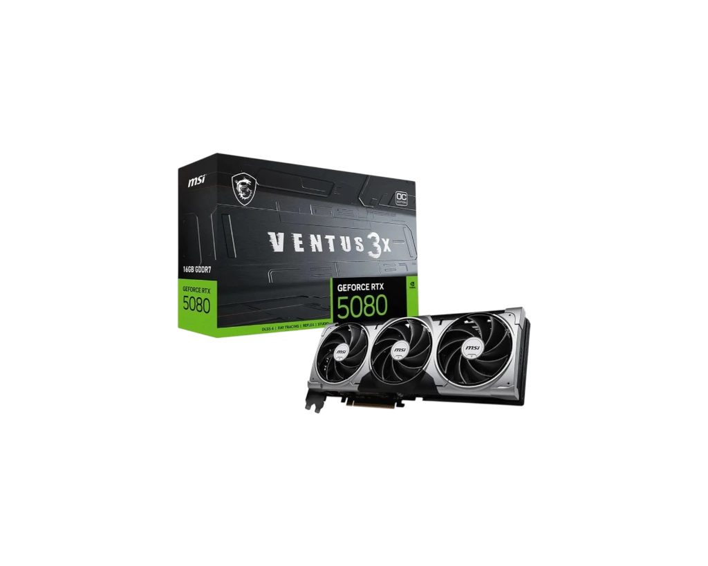 Видеокарта MSI RTX 5080 VENTUS 3X OC 16GB GDDR7 256-bit 10752 CUDA PCIe 5.0 TORX Fan 5.0 SFF-Ready купить