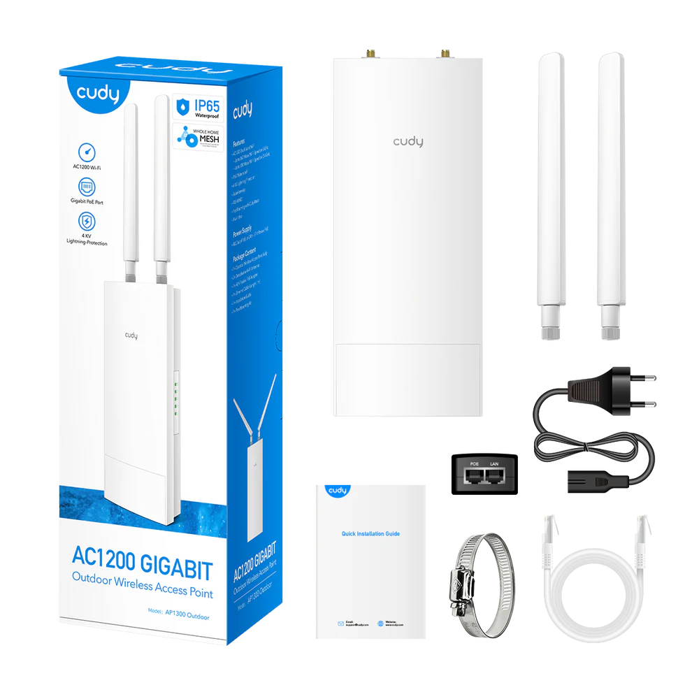 Wi-Fi Tashqi foydalanish uchun Cudy AP1300 Outdoor nuqta bo'lib to'lash