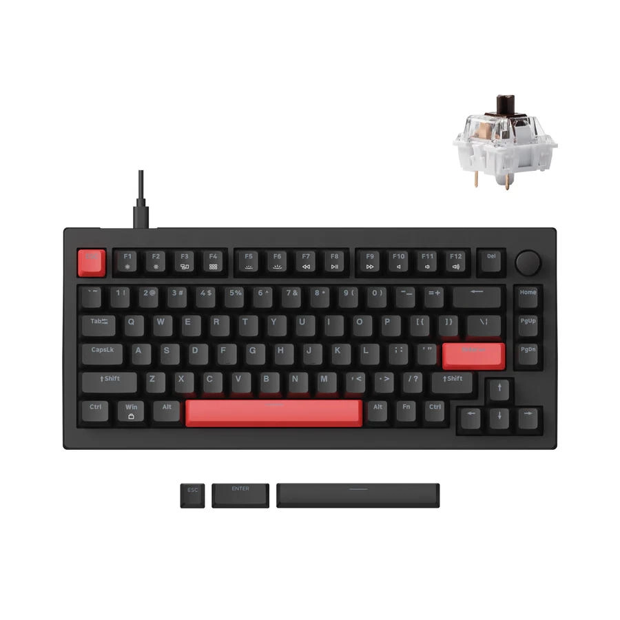 Mexanik klaviatura Lemokey X4 84Key, Keychron Brown, USB-A, QMK, EN/UZ/RU, Red led, черный - rasm №2 Mexanik klaviatura Lemokey X4 84Key, Keychron Brown, USB-A, QMK, EN/UZ/RU, Red led, черный sotib olish