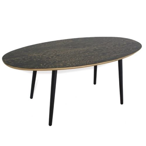 Стол журнальный шпон овальный с патиной купить