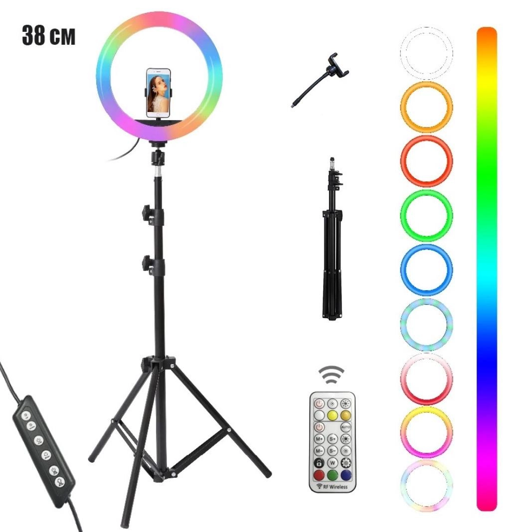 Кольцевая лампа RGB LED MJ38 (38см) с фото