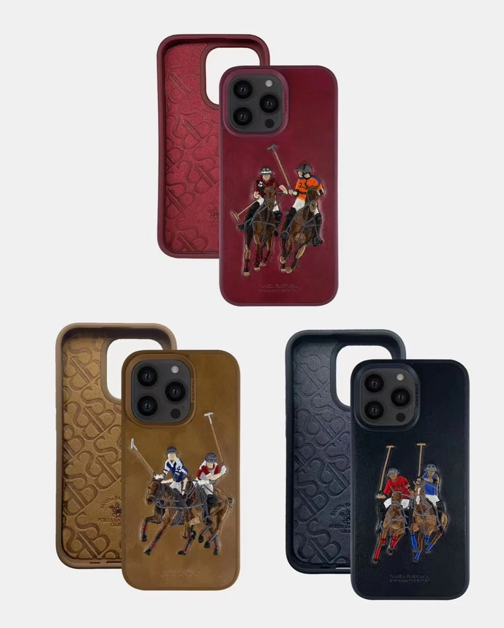 iPhone 14 Pro/14 Pro max uchun "jockey" Santa Barbara Polo qizil bezakli g'ilofi arzon