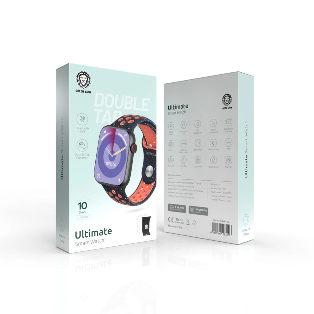 Green Lion Ultimate qora smart-soati arzon