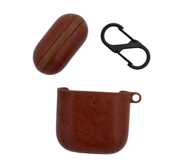 Кожаный чехол для подвешивания Airpods 1/2 CH0473 коричневый недорого