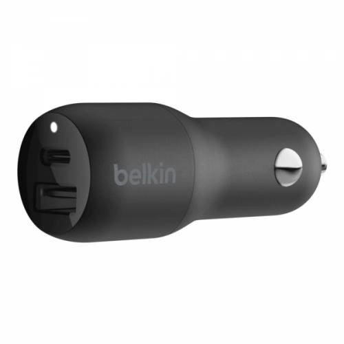 Belkin Car Charger (18W) Power Delivery Port USB-C (12W) USB-A Black (F7U100BTBLK) avtomobilda smartfon quvvatlagichi arzon