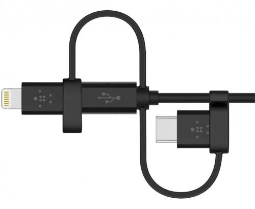 Кабель Belkin USB-A TO MICRO USB/LTG/USB-C, 4, CHRG/SYNC CABLE (F8J050BT04-BLK) купить
