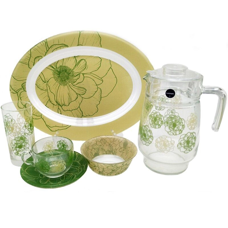 Столовый сервиз Luminarc BIG FLOWER GREEN 46 предметов недорого