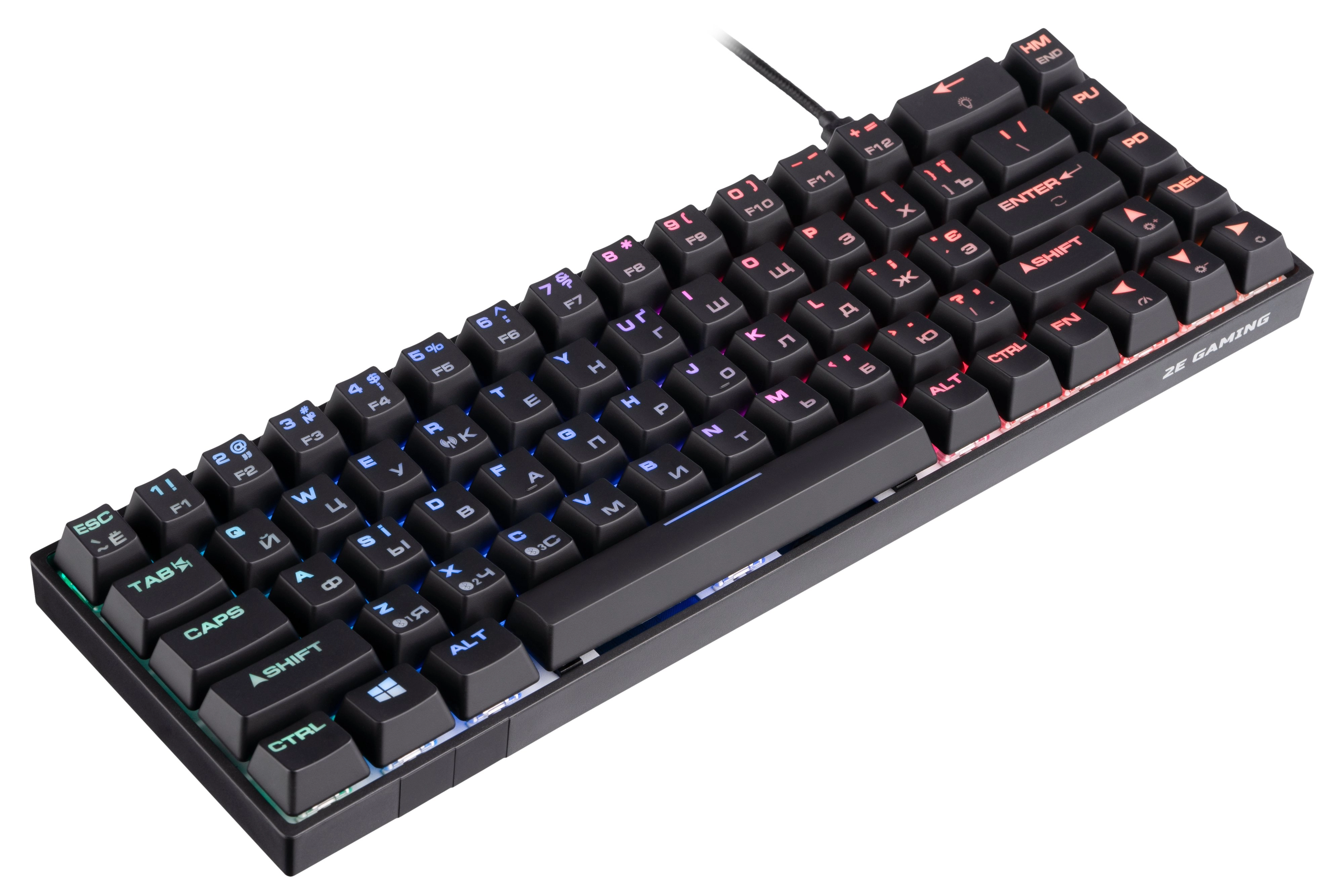 2E Gaming KG380 RGB Gateron Red Switch BT/USB Black klaviaturasi arzon