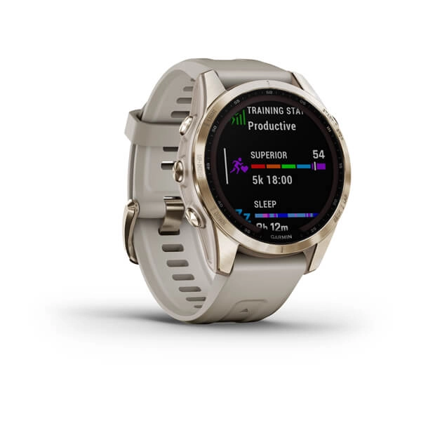 Garmin FENIX 7S Sapphire Solar Cream gold smart-soati arzon
