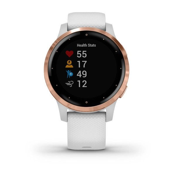 Смарт часы Garmin VIVOACTIVE 4S Rose Gold Stainless Steel Bezel with White Case and Silicone Band недорого