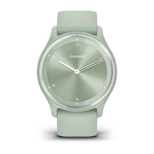 Garmin VIVOMOVE SPORT Cool Mint Case and Silicone Band with Silver Accents smart-soati arzon