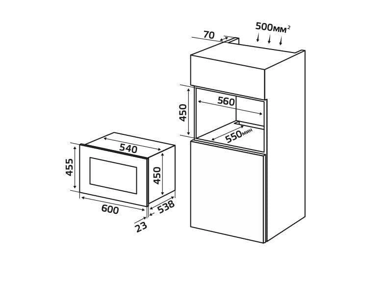 Встраиваемая микроволновая печь Hofmann MWV38BG/HF недорого