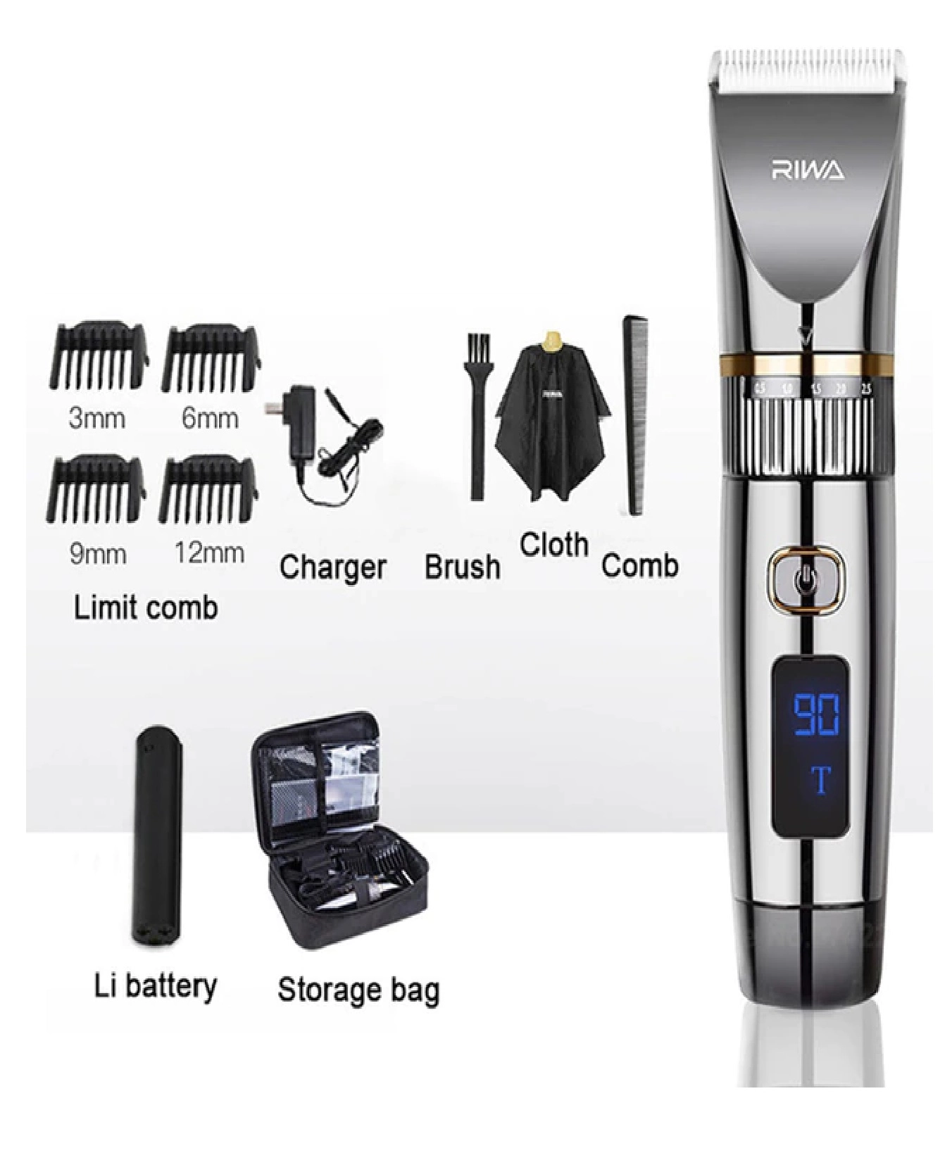 Riwa RE-6501T, black soch olish mashinkasi - rasm №3 Riwa RE-6501T, black soch olish mashinkasi arzon