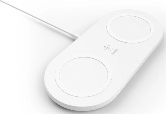 Беспроводное зарядное устройство Belkin Dual Pads Wireless Charging Qi 15W, white недорого