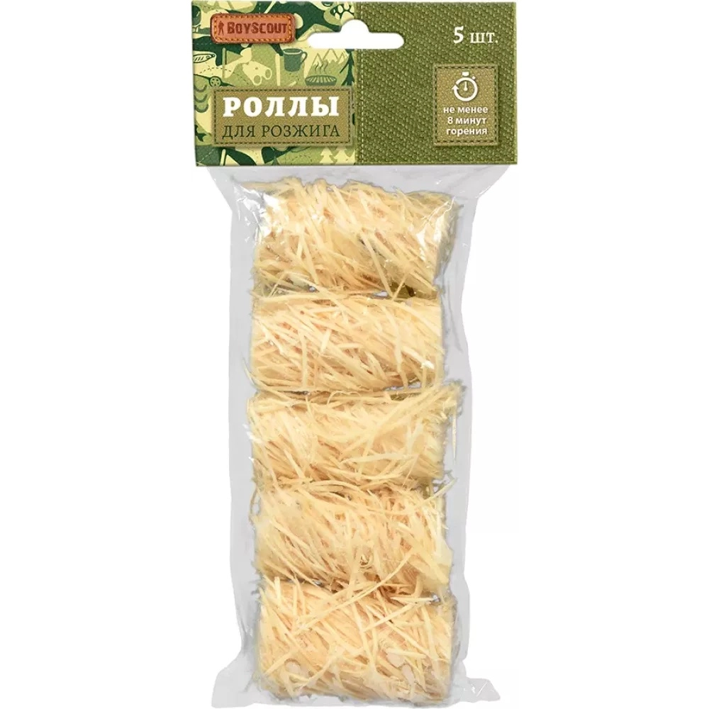 BoyScout mangal, barbekyu, kamin va pechda olov yoqish uchun rollar, 5 dona arzon