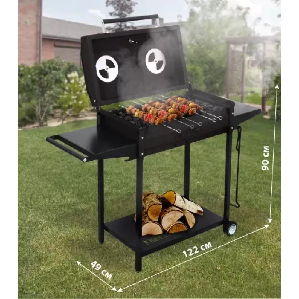 BoyScout ikkita stolchali, qopqoqli, termometrli, o‘tin idishi va qo‘rali mangal grili arzon