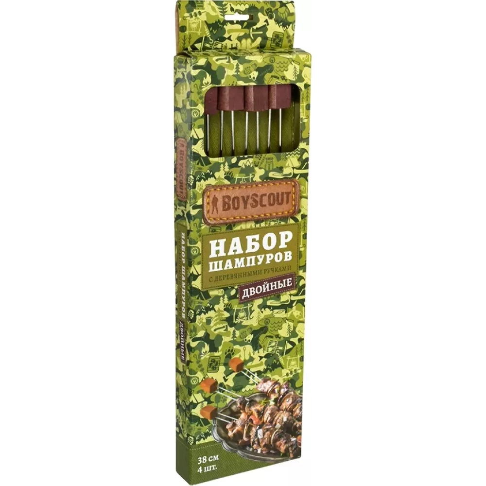 BoyScout yog‘och tutqichli sixi, 38 sm, 4 dona arzon