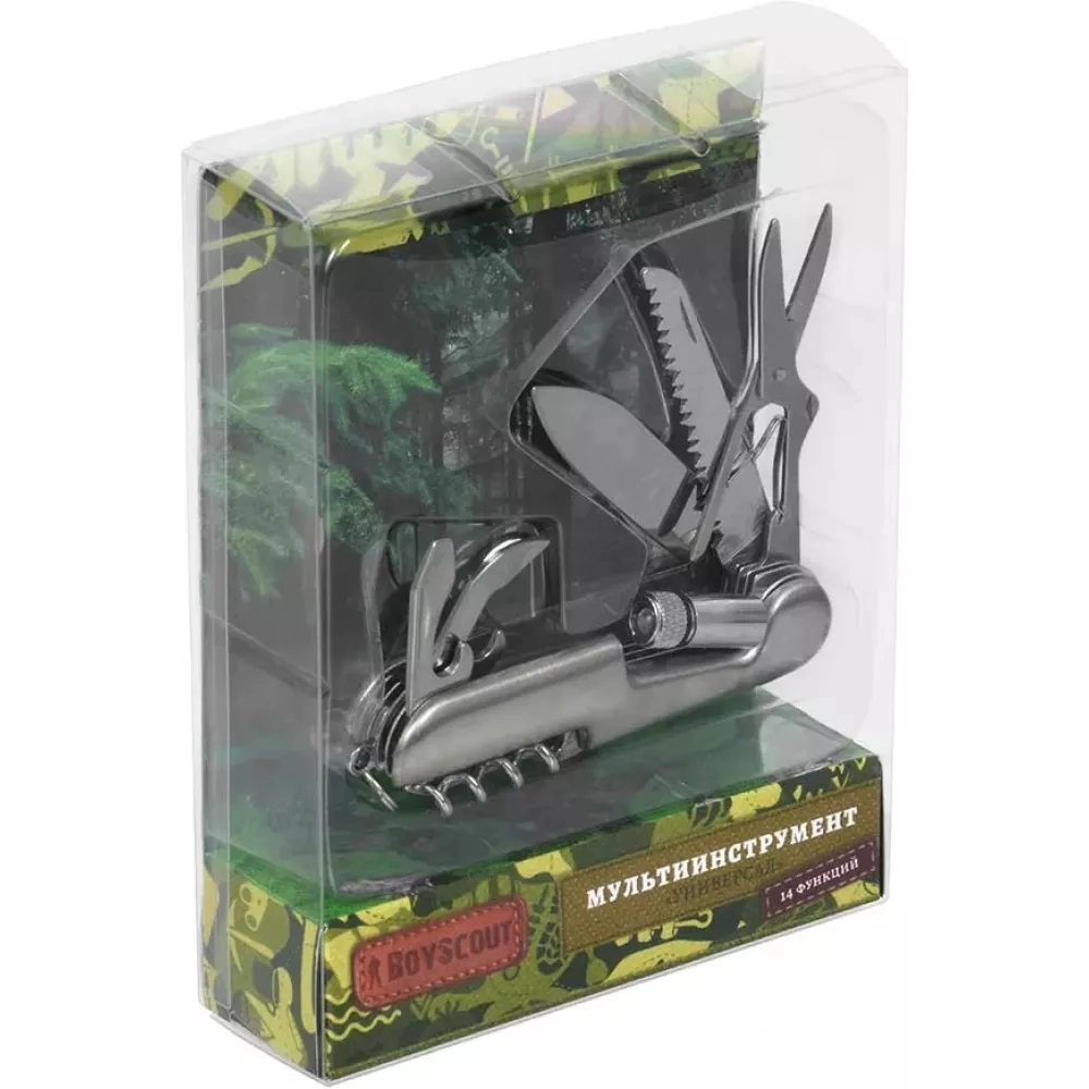 BoyScout Universal (pichoq, qaychi, otvyortka, pilka, ochg‘ich, fonar) multituli arzon