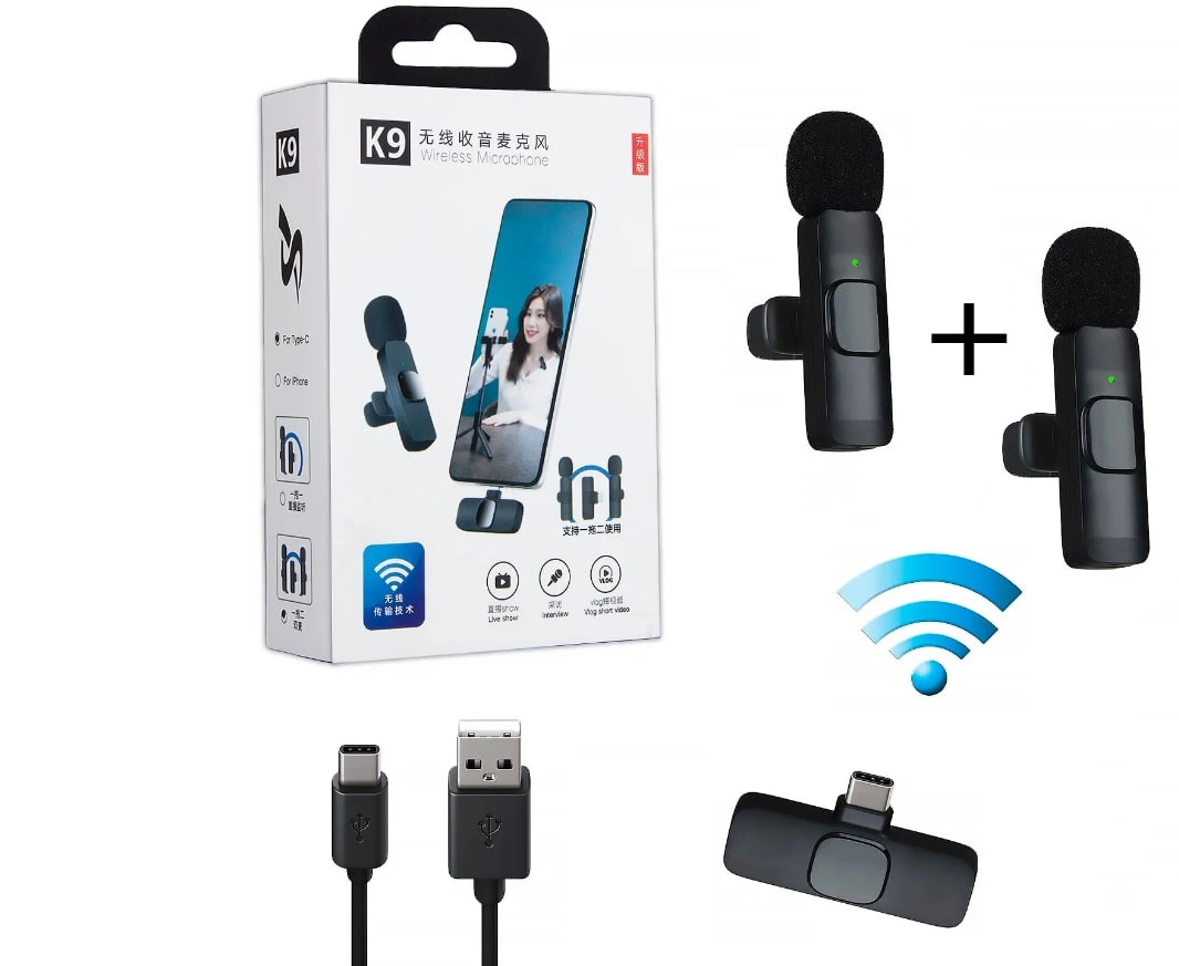 Петличный беспроводной микрофон 2 в 1 K9 Type-C купить