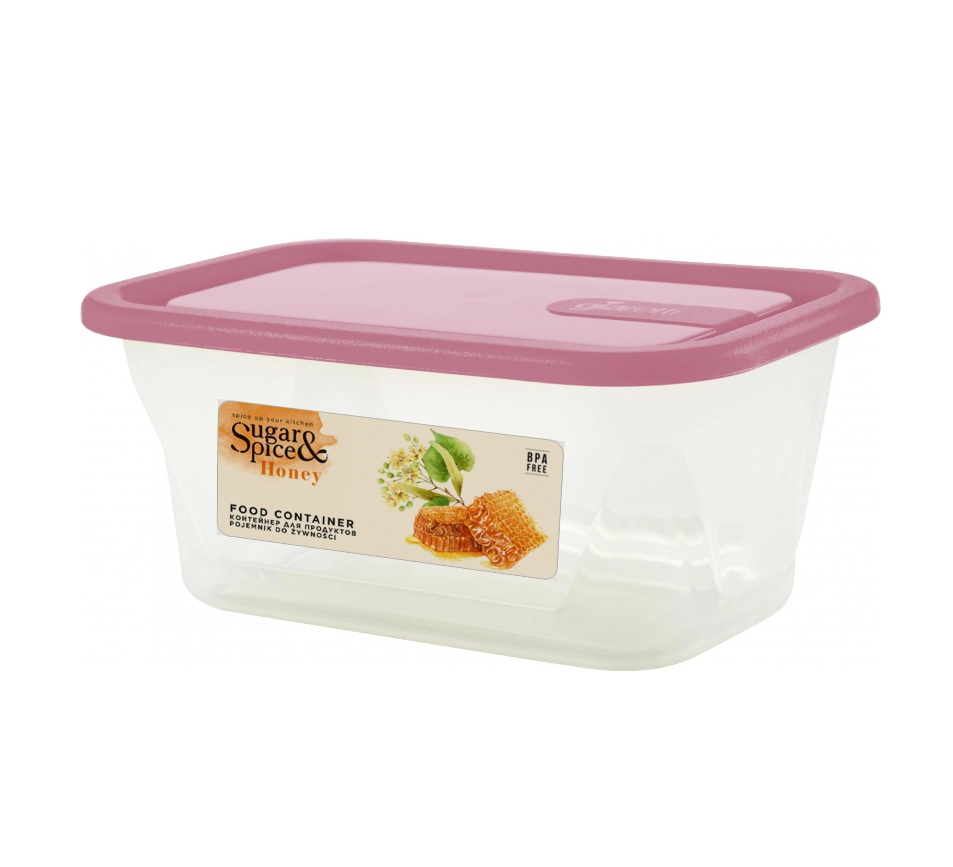Sugar&Spice Honey mahsulotlari uchun konteyner, qopqoqli, 0,2 l, to&lsquo;rtburchak brusnika sotib olish