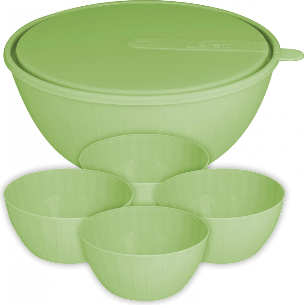 Набор салатников с крышкой Sugar&Spice Vanilla (4х0,6 л) + 5л фисташка sotib olish