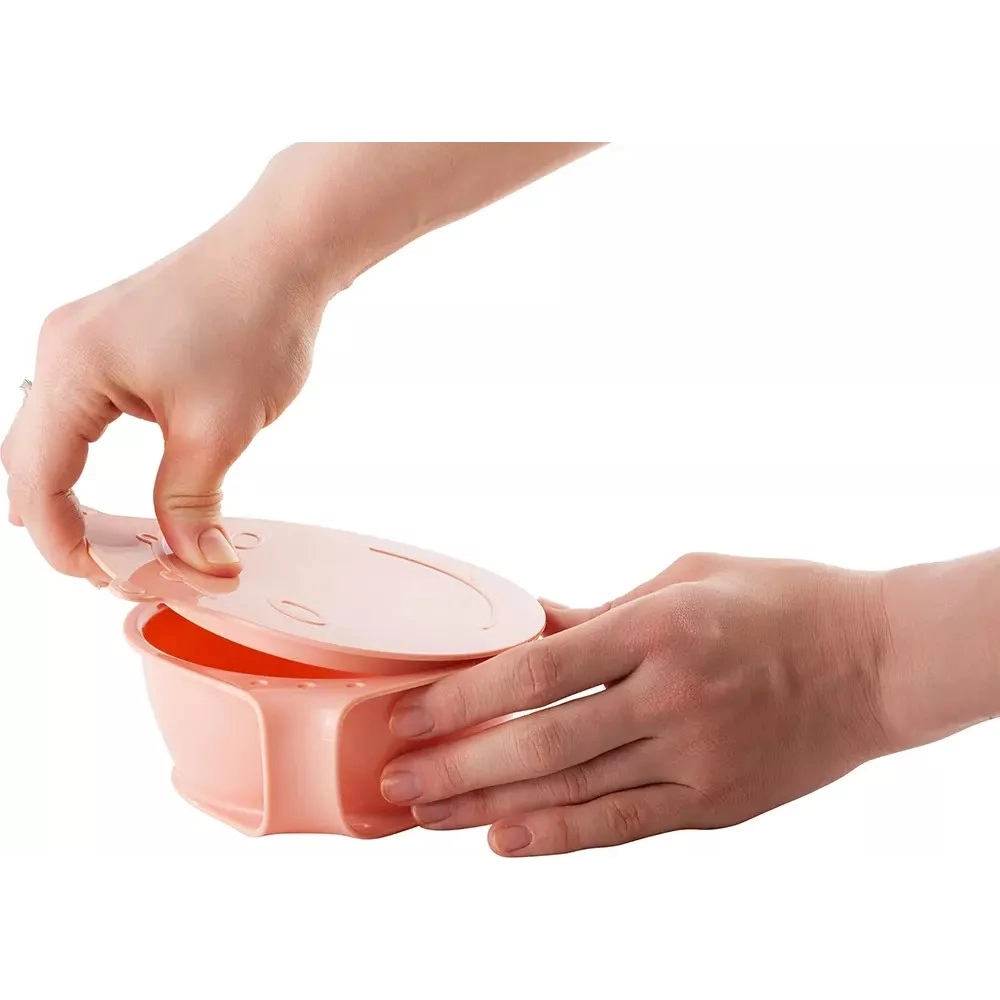 Qopqoqli bolalar likopchasi Lalababy Play with Me Hello, Hippo! shaftoli karameli - rasm №3 Qopqoqli bolalar likopchasi Lalababy Play with Me Hello, Hippo! shaftoli karameli arzon