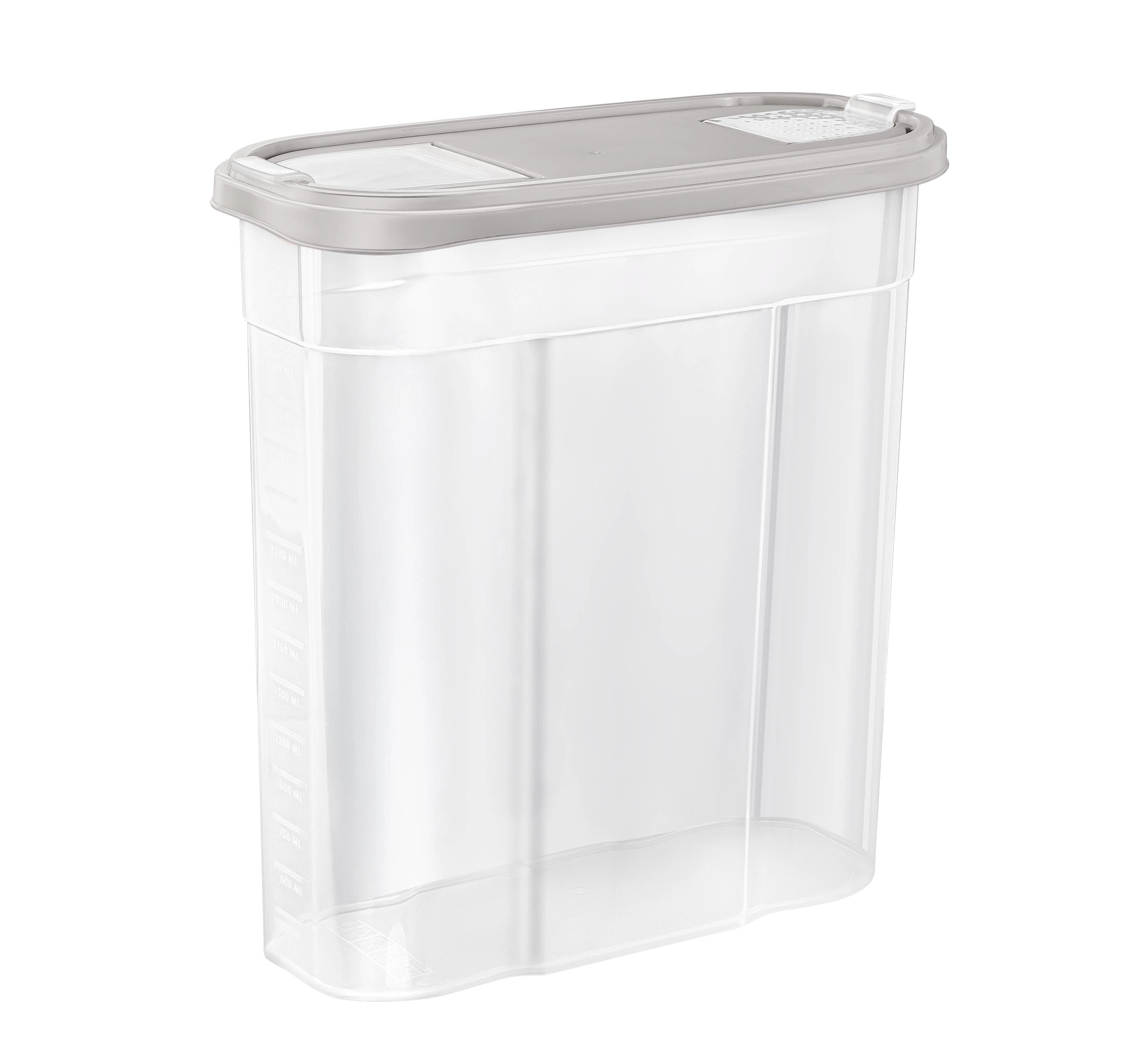 Банка для сыпучих продуктов Plast Team BERGEN, с дозаторами для разных видов продуктов, 4л пепельный жемчуг купить