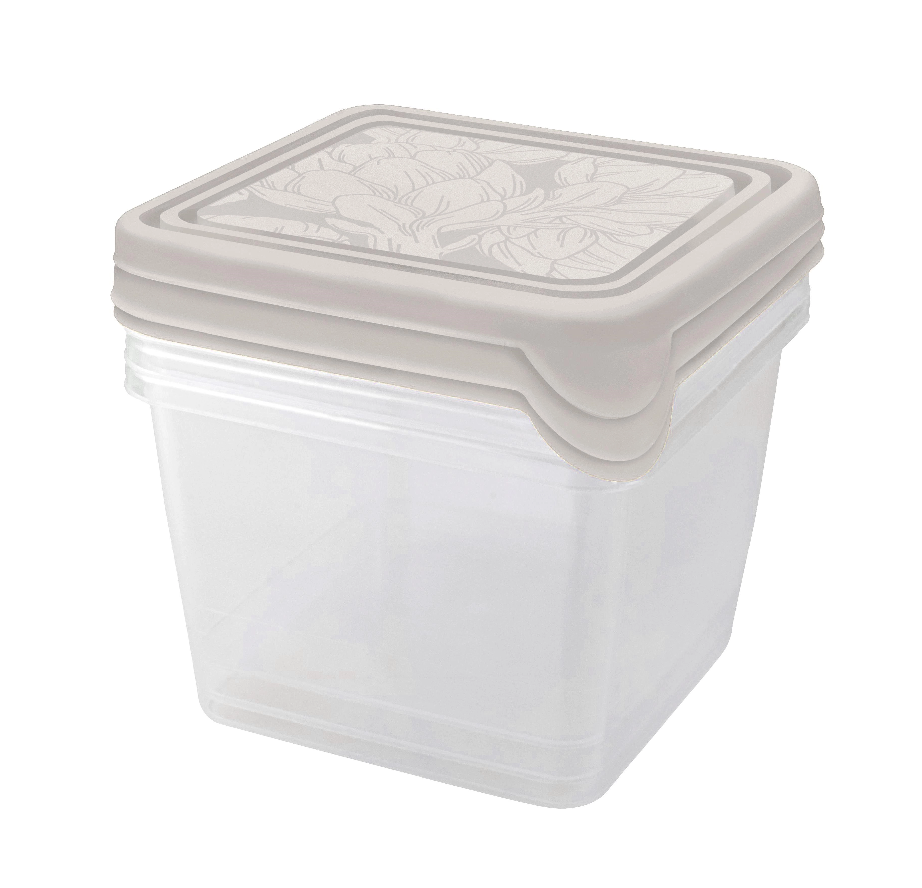 Набор контейнеров для продуктов Plast Team HELSINKI, для заморозки, 0,75л, квадратный пепельный жемчуг купить