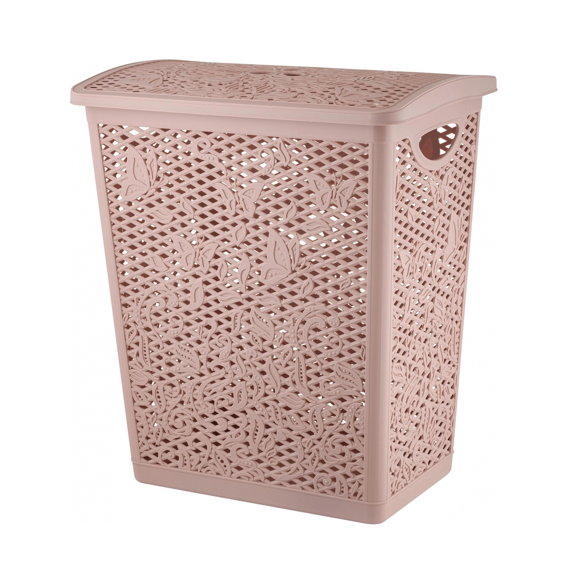 Корзина для белья Keeplex Fiori, с цветочным дизайном, пластиковая, 35л бежевый топаз sotib olish