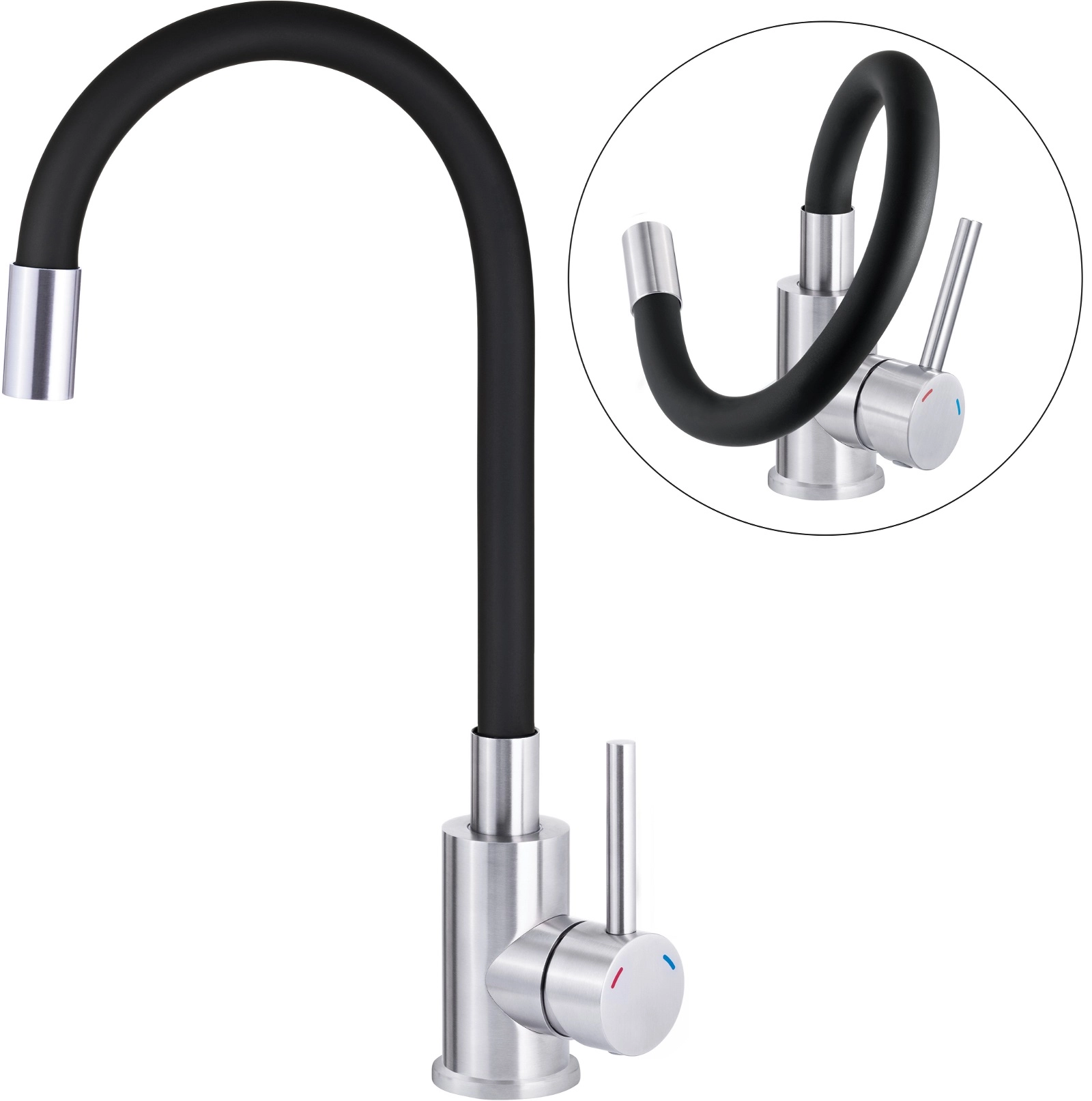 Кухонная мойка со смесителем Deante CORIO Графит (с осушкой) ZRCP2113 arzon