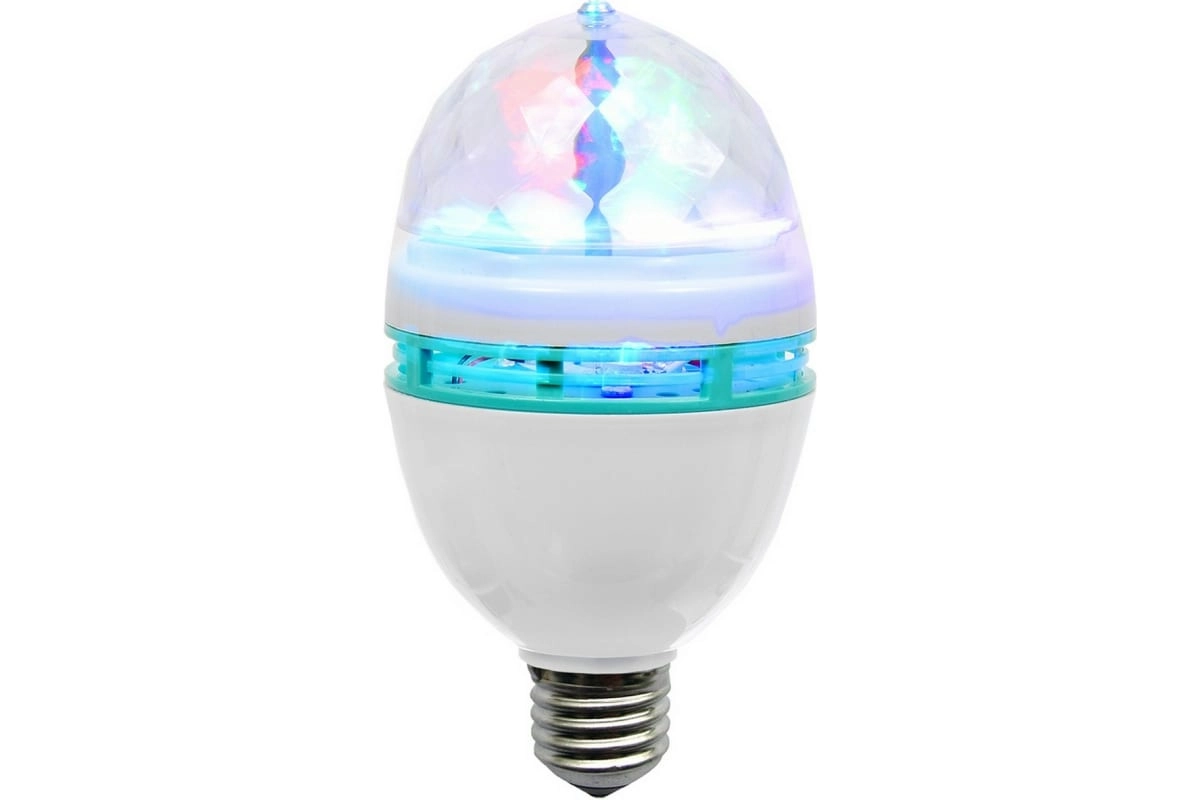 Лампа VEGAS Диско, 3 разноцветных LED лампы, цоколь Е27, 220v arzon