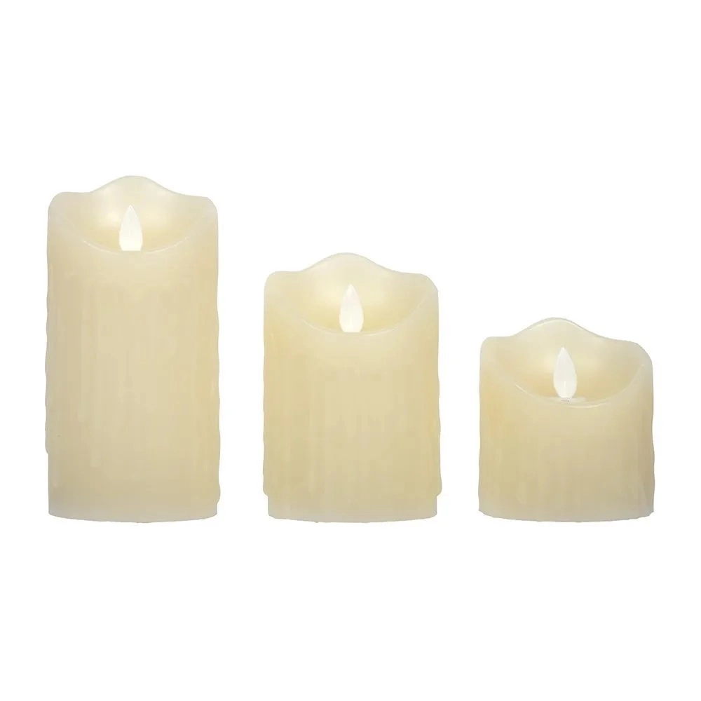 Набор светодиодных свечей Vegas 7,5х8,5-7,5х15 см 3 шт на батарейках недорого