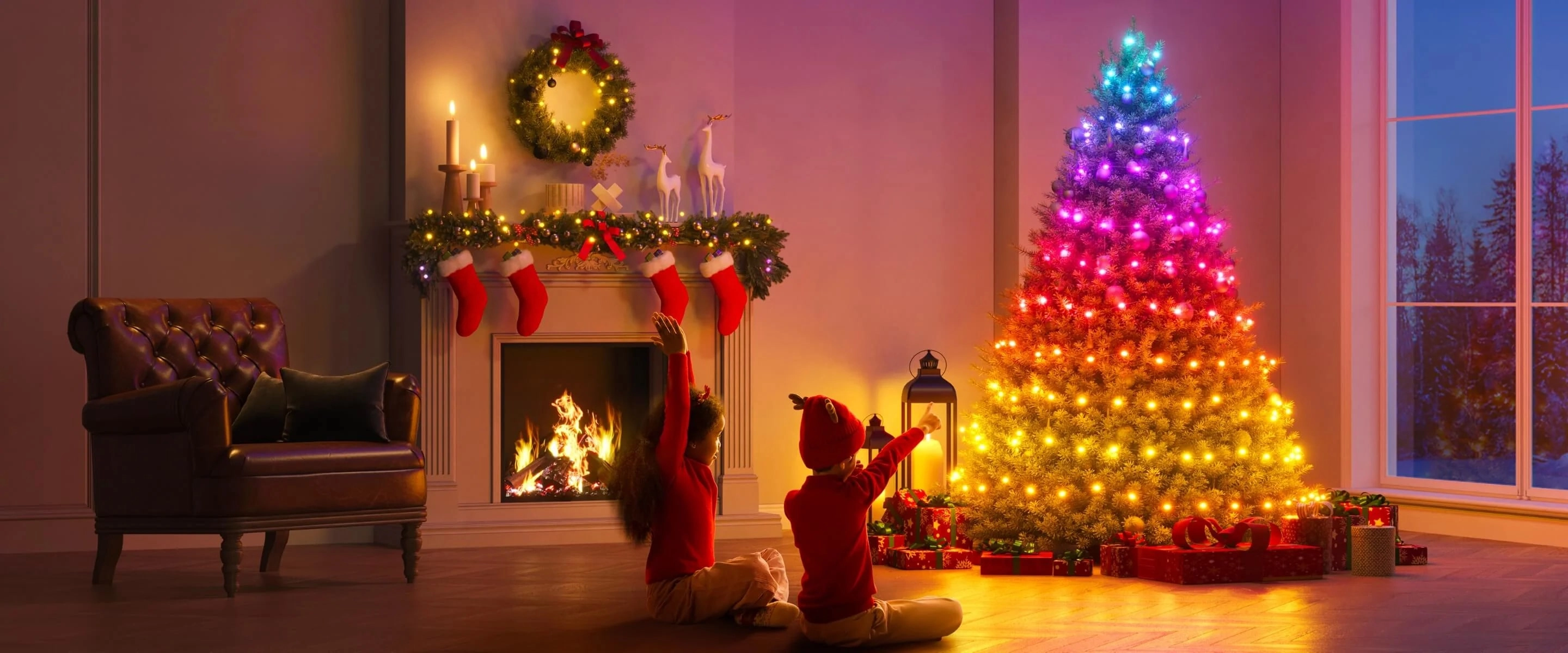 Гирлянда Smart LED Govee H70C1 Christmas Light RGB, IP65, 10м, кабель прозрачный - фото №3 Гирлянда Smart LED Govee H70C1 Christmas Light RGB, IP65, 10м, кабель прозрачный недорого