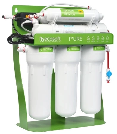Ecosoft p'ure BALANCE teskari osmos filtri to'shakda nasos bilan arzon