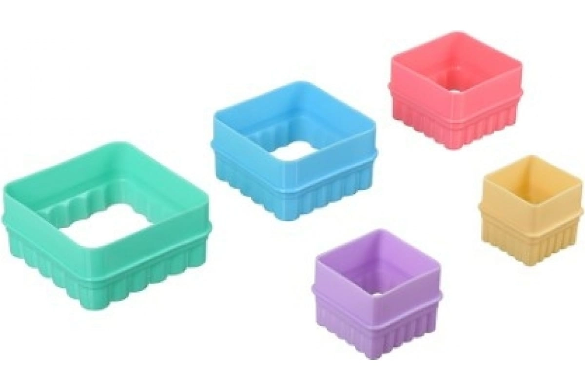 Формочки для печенья MARMITON "Квадрат" 4-8 см, 5 шт, пластик /144/24 недорого