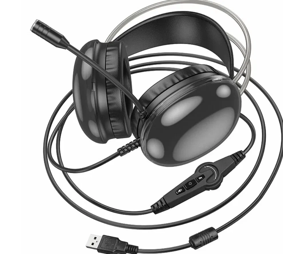 Игровые наушники HOCO W109 PLUS, RGB, черный в Узбекистане