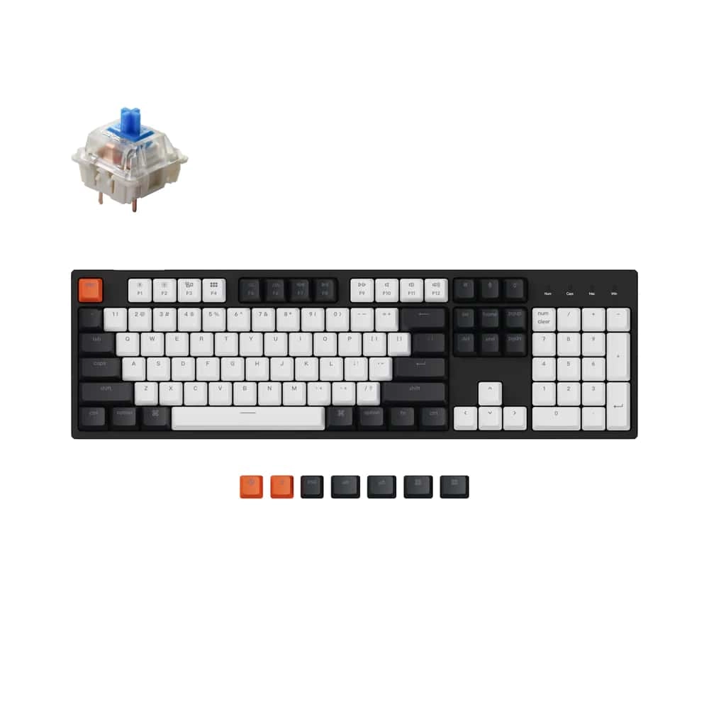 Keychron C2 104 key, Gate one Pro Blue, Hot-Swap, USB-A, EN/UKR, RGB, qora klaviatura arzon