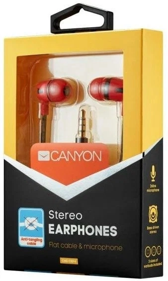 Наушники Canyon CNS-CEP4P Красный arzon