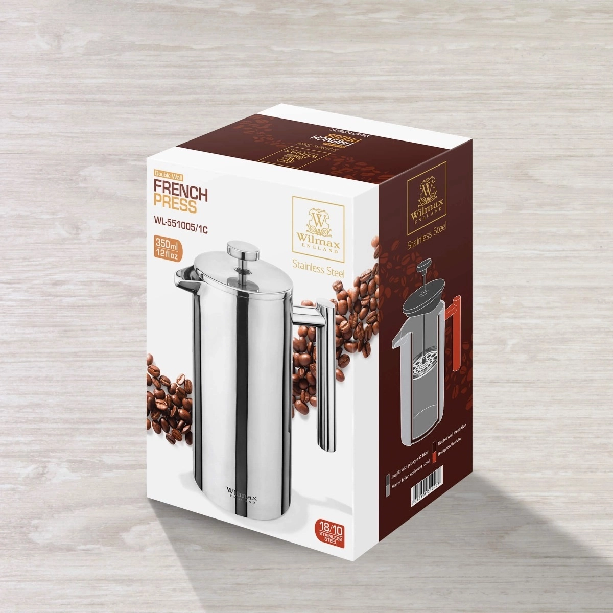 Френч-пресс двустенный Wilmax 350 мл WL‑551005/1C недорого