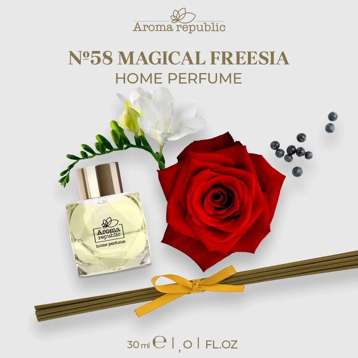 Shisha flakondagi aromatik diffuzor Aroma Republic "No58 Magical freesia" 30 ml arzon