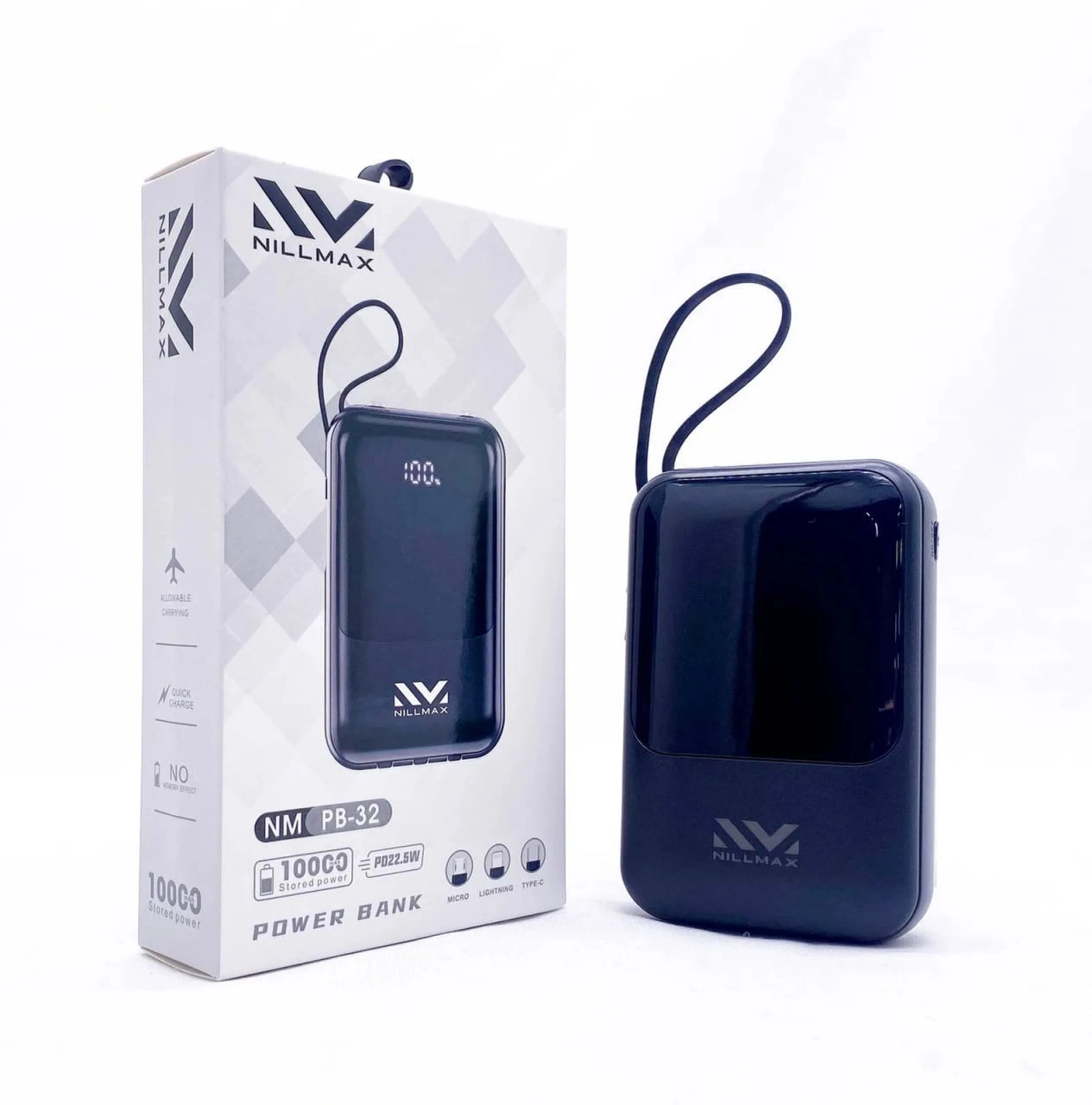 Портативный аккумулятор Nillmax PB32 10000mAh чёрный купить