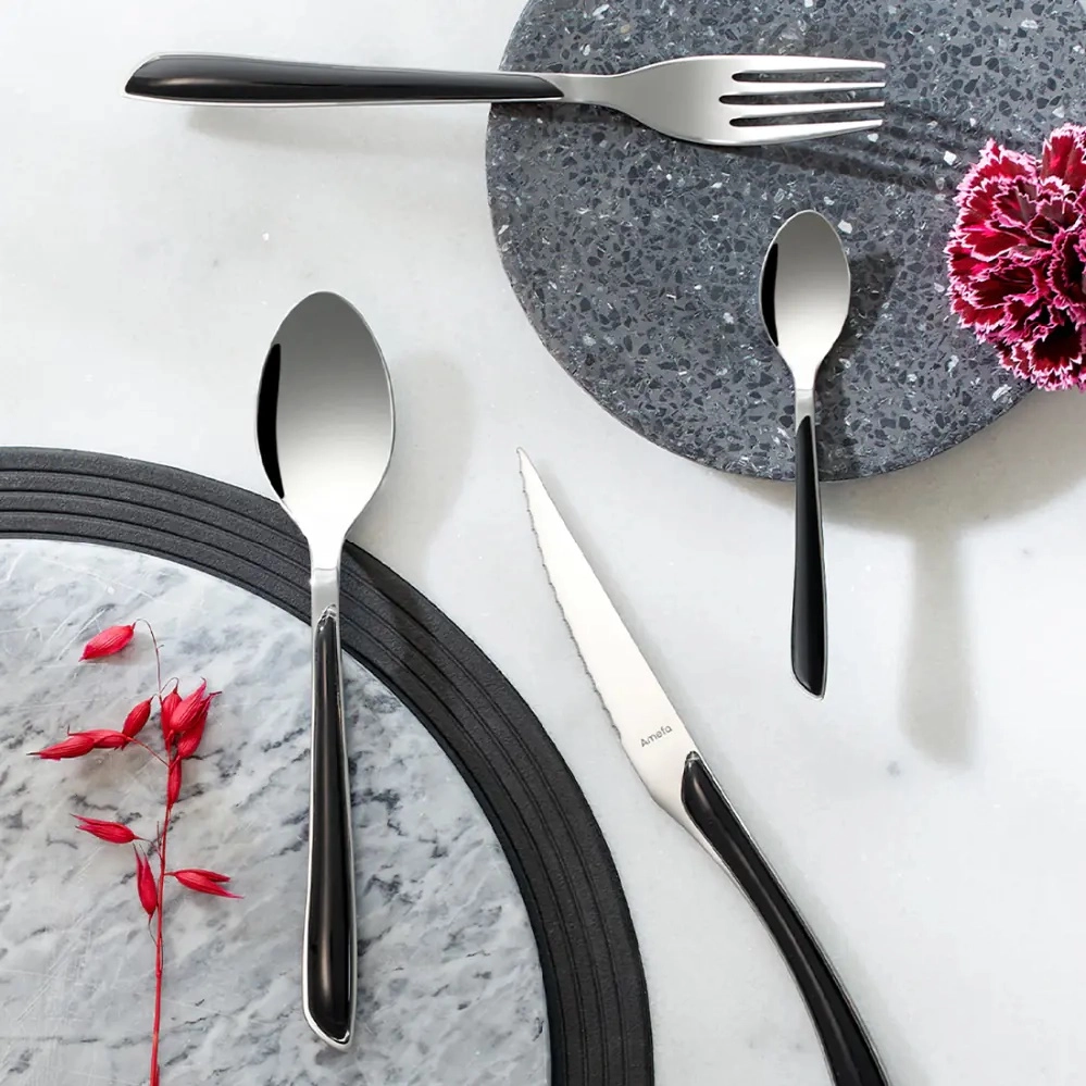 AMEFA "Eclat Black" 24 dona oshxona to'plamlari to'plami, 2214AAPA10C40 arzon